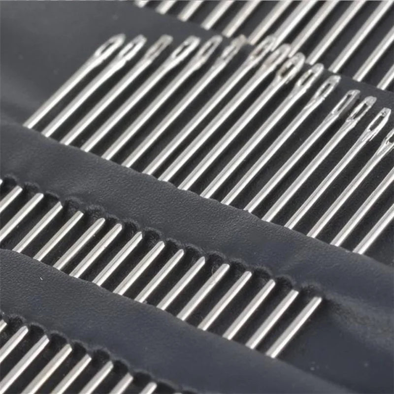 55 Pieces Stainless Steel Big Eye Hand Sewing Needles Set with Different Sizes for Sewing Needlework Embroidery Stitching Nee