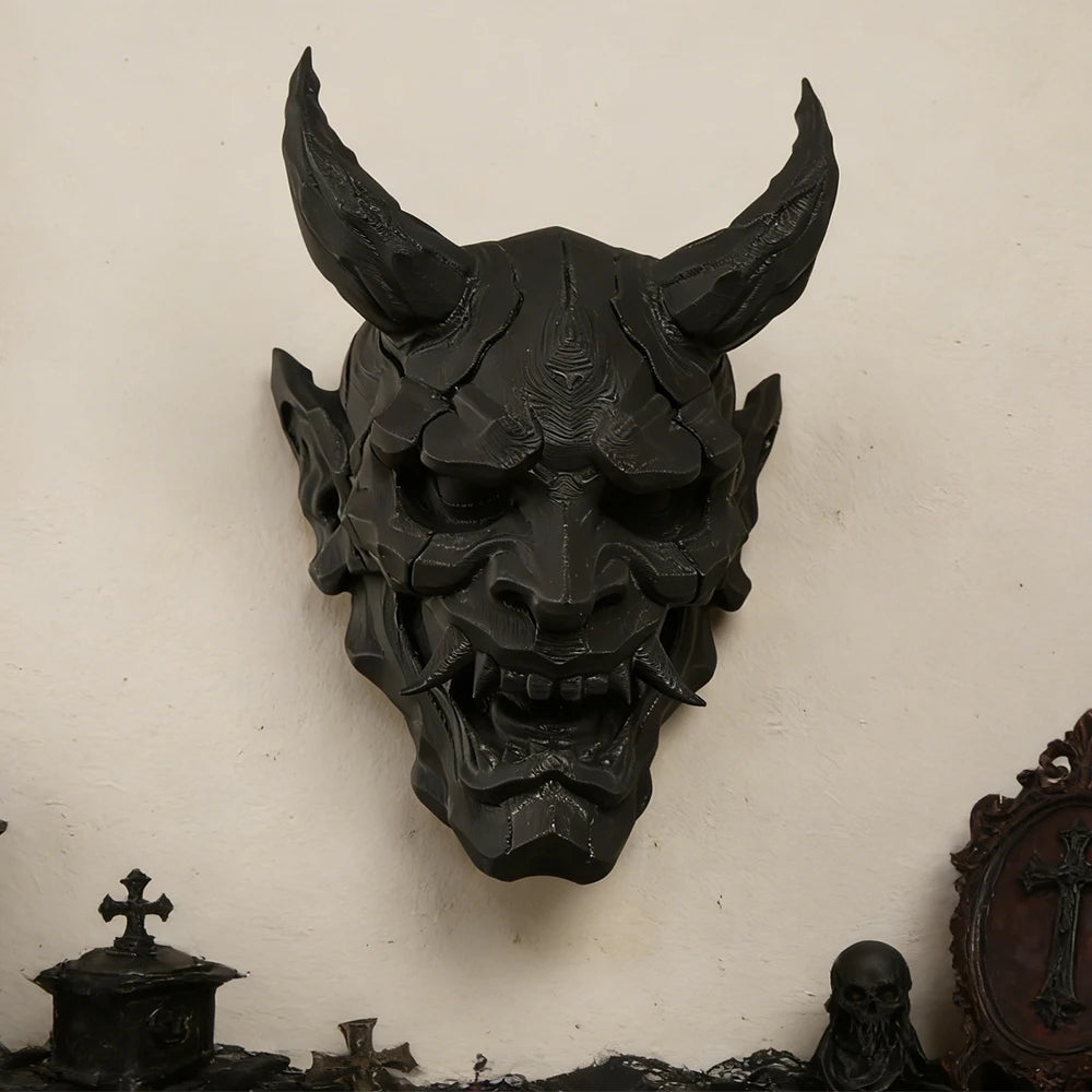 Cross-Border Dark Style Demon Mask Wall Hanging Decoration For Retro-Style Home Wall Art Decor Scenario