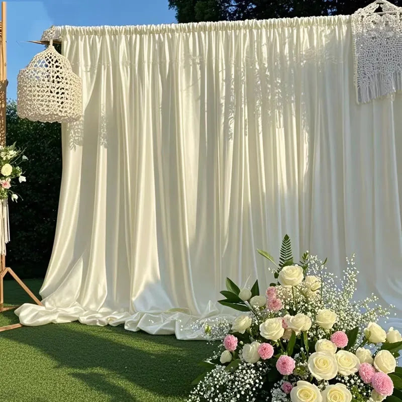 Satin Backdrop Curtain,with Rod Pocket for Wedding,Birthday,Baby Shower,Photography,Graduation Party Backdrop Drapes,1 Panel