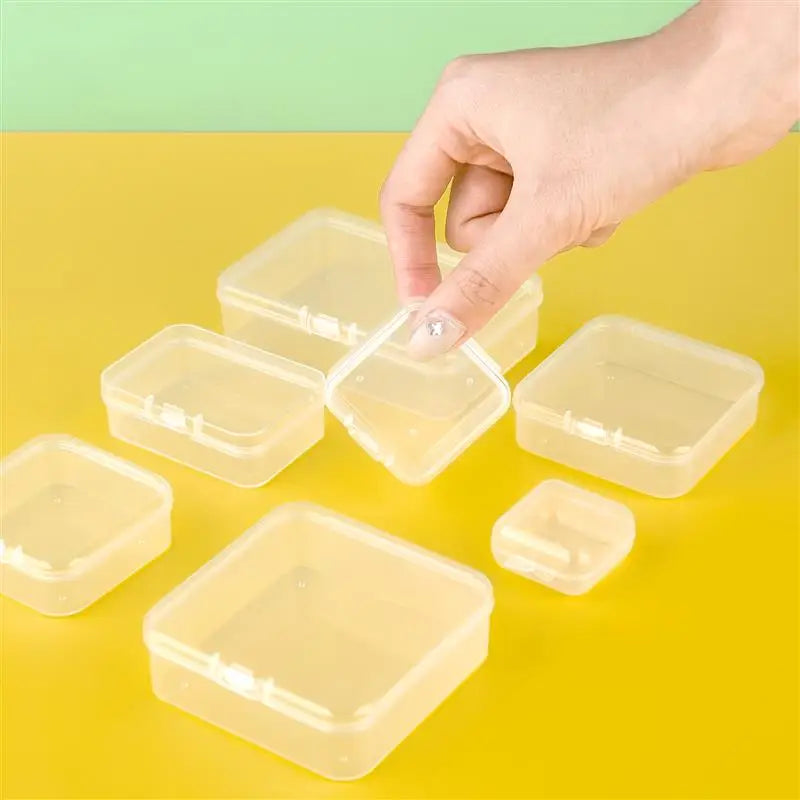 10pcs Plastic Box Rectangular Box Translucent Box Packing Box Storage Box Dustproof Solid Strong Jewelry Storage Case Contain