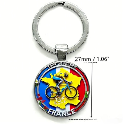 1pc Retro Bicycle Keychain Father's Day Cycling Gift for Dad Biker Bike Charm Bicycle Enthusiasts Riders Tour De France Souve