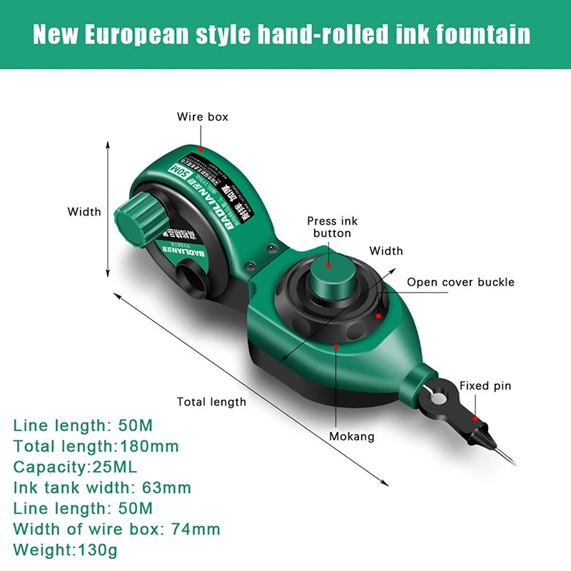 1PC Durable Scribes Ink Draw Line Marker Ink Marker Construction Ink Fountain Hand-Operated Carpenter Tools - B