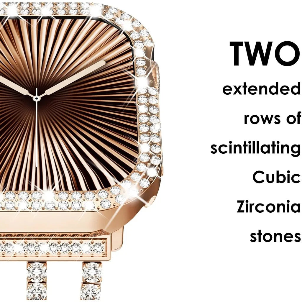 Bling Diamond Hollow Case for Apple Watch 46mm 42mm 40mm 41/44/45/49/41mm for iWatch Series 11 10 9 8 7 6 5 4 3 Protector Cov