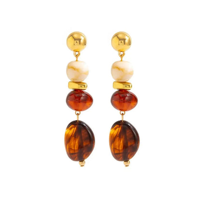SHIXIN Vintage Resin Acrylic Geometric Pendant Earrings for Women Bohemian Round Water Droplet Drop Earrings Jewelry Accessor