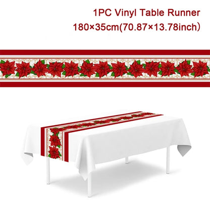 Christmas Table Runner Merry Christmas Decoration for Home Xmas Party Decor 2025 Navidad Notal Noel Ornament Happy New Year 2