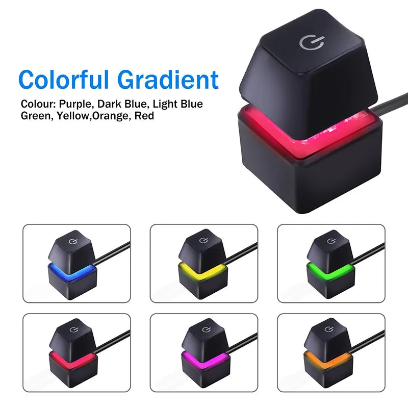 Desk ON/OFF Power Switch for Desktop Computer RGB Backlight Mechanical Shaft Key External Remote Start PC Mainboard Reset But