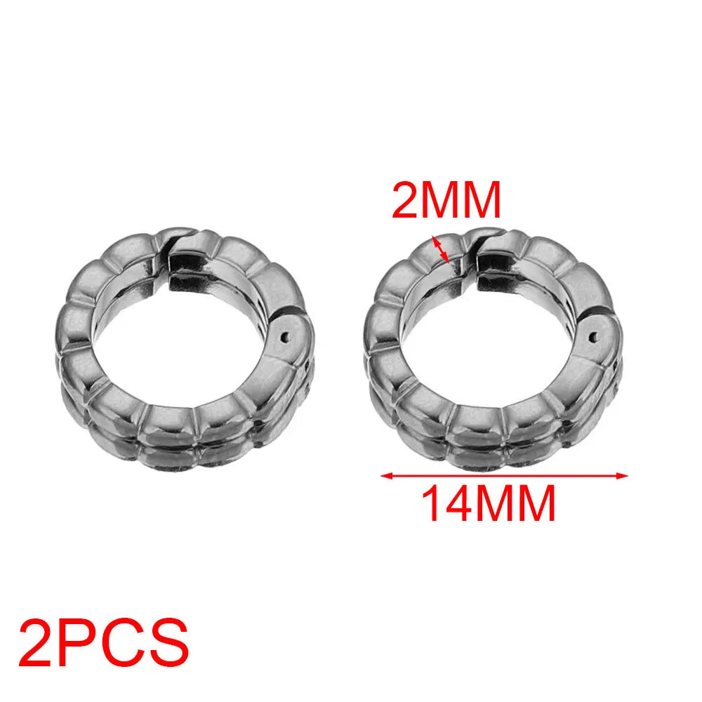 2pcs Stainless Steel Clasps Geometry Heart Round Ring Lobster Clasp Hooks Connectors Necklace for DIY Jewelry Making Supplies