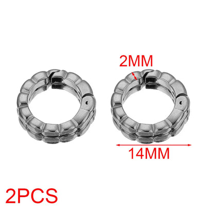 2pcs Stainless Steel Clasps Geometry Heart Round Ring Lobster Clasp Hooks Connectors Necklace for DIY Jewelry Making Supplies