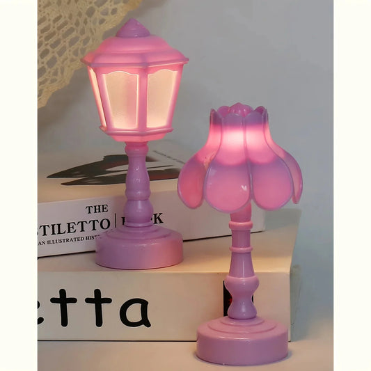 Geometric Flower Bud Button Battery LED Table Lamps Desk Night For Bedroom Dining Touch Night Light Simple Modern Decoration