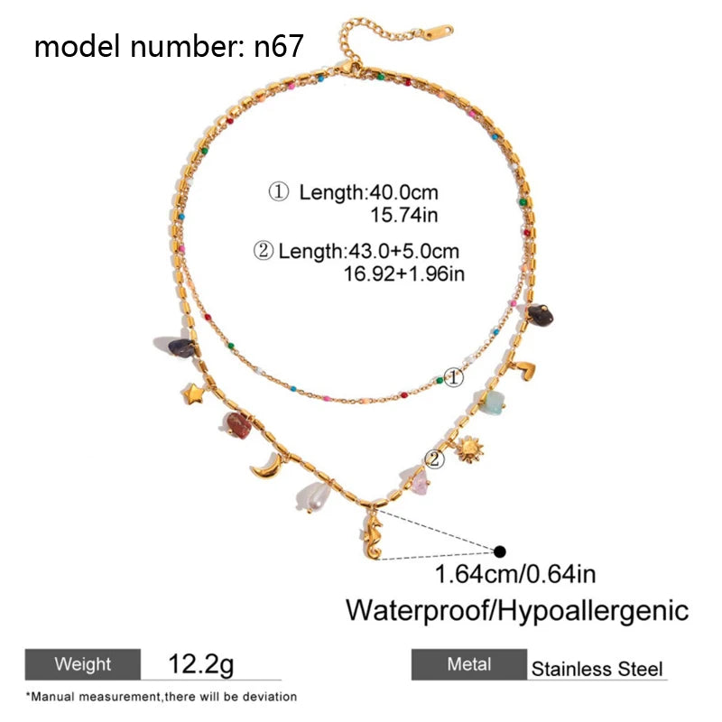 2026 Vintage Necklace On Neck Chain Women's Jewelry Accessories For Girls Clothing Aesthetic Gifts Fashion Pendant - gold n67