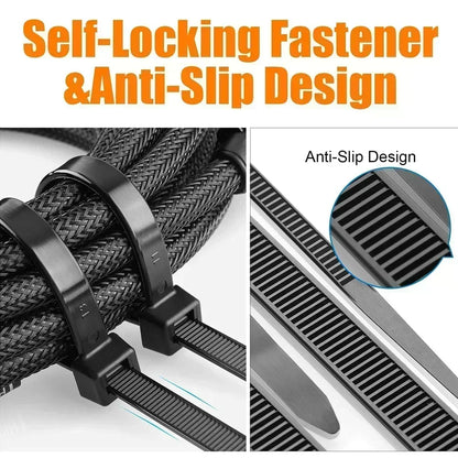 2000/100Pcs Self Locking Nylon Cable Ties Plastic Cord Tie Heavy Duty Cables Fastening Rings Loop Hardware Organizer Wire Str