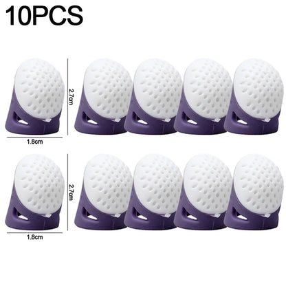 Silicone Sewing Thimbles Anti-slip Finger Protectors Sewing Finger Tips Hollowed Cover Sleeve DIY Hand Cross-stitch Sewing To