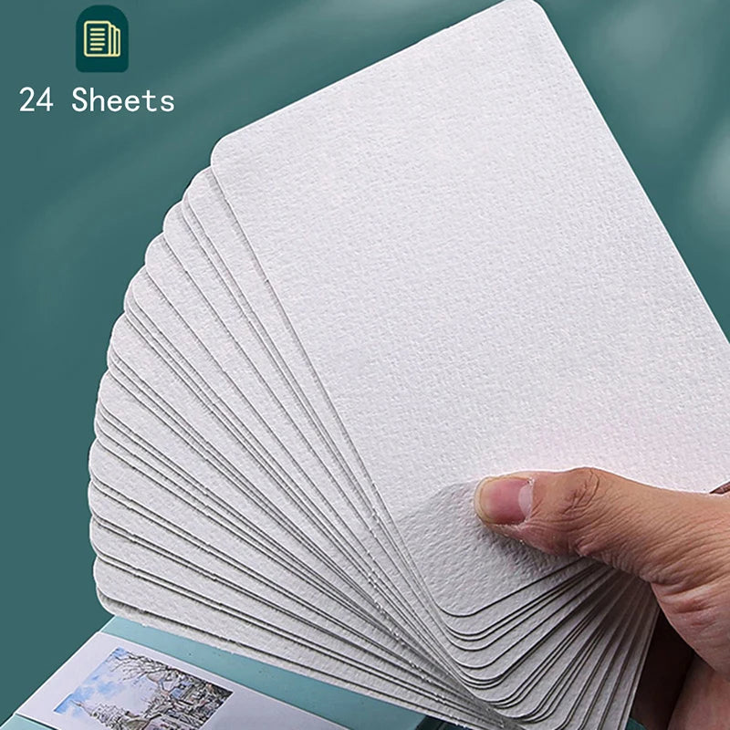 Potentate Watercolor Book Artist-grade Cotton A6 Rough-grained Watercolor Paper 300g Postcard Tin Box Travel Sketch Art Suppl