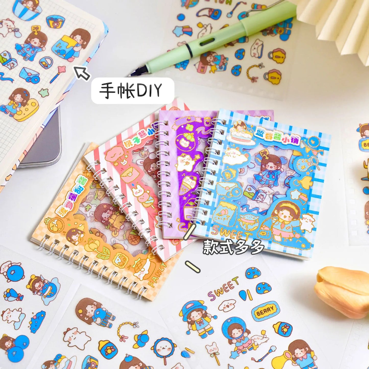 Frosted Handbook Stickers Cartoon DIY Decorative Material Cute Waterproof Journal Sticker Book School Supplies