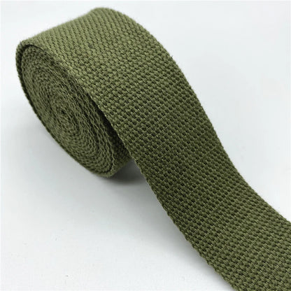 25mm 30mm 38mm 2yards Cotton Webbing Strap Canvas Cotton Ribbon For Knapsack Strapping Bags Crafts DIY Belt Bag Dog Accessori