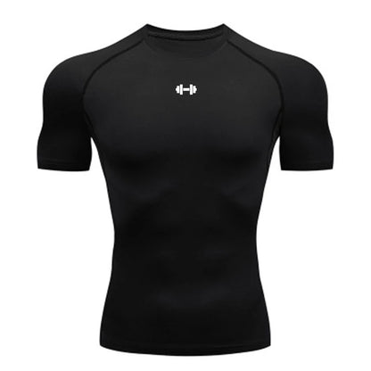 Compression T Shirt Men Summer Sportswear Running T-shirt Elastic Quick Dry Sport Tops Tee Athletic Gym Workout Shirts Men - 