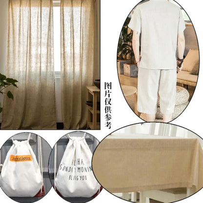 50x150cm Raw Cloth Hemp Cotton Linen Fabric Burlap Texture for Sewing Patchwork Painting Quilting Table Runner Party Decorati
