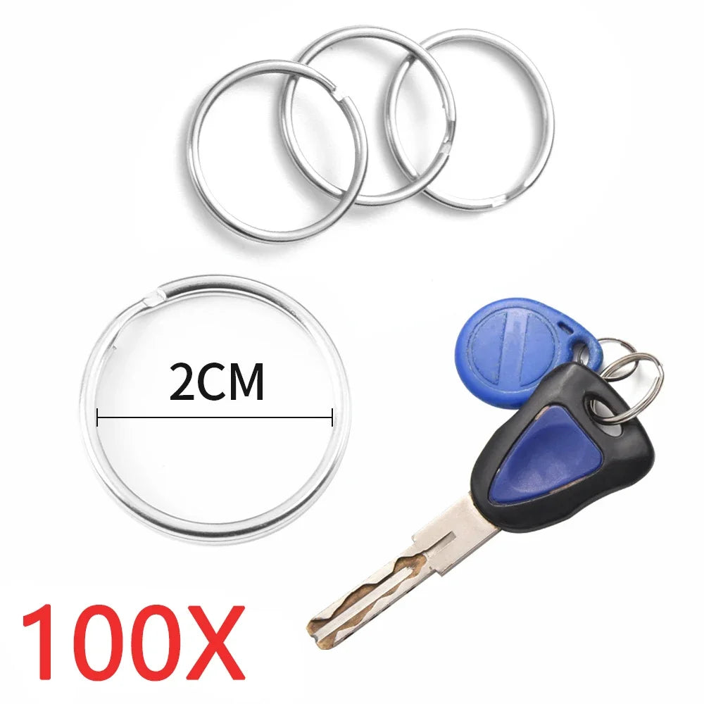 30mm/25mm/20mm Metal Key Rings Keychain Sets Keyfob Anti-rust KeyRings Key Chains Car Key Pendant Split - 100pcs 20mm