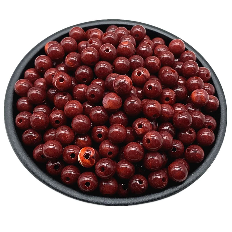 6 8 10mm Acrylic Round Beads for Jewelry Makeing Bracelet Necklace DIY Accessory