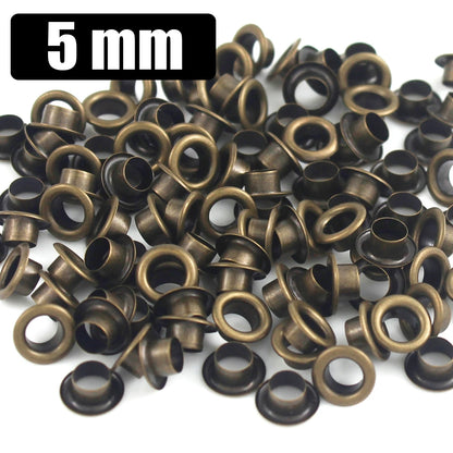 100sets 4mm Brass Eyelet with Washer Leather Craft Repair Grommet Round Eye Rings For Shoes Bag Clothing Leather Belt Hat - 5