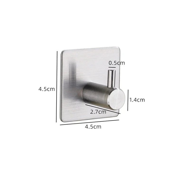 Stainless Steel 3M Self Adhesive Hooks Sticky Wall Door Hook Robe Tea Towel Rustproof Towel Rack, Clothes Coat Hanger - wngg-