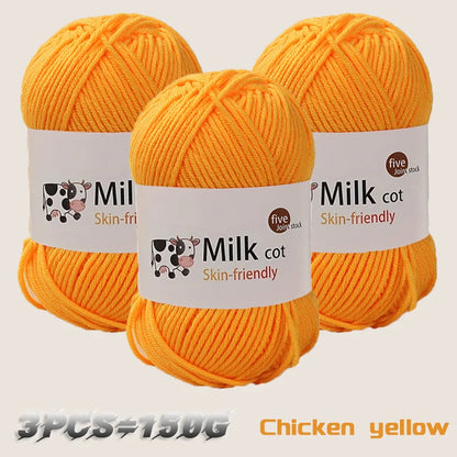 150g milk yarn handmade medium coarse DIY weaving yarn ball for knitting sweaters, hats, scarves and other clothing