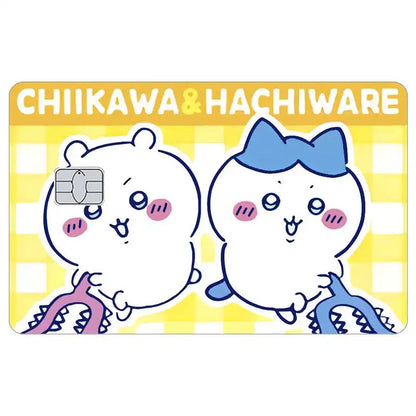 Cartoon Kawaii Chiikawas Credit Card Skin Stickers Cute Matte Sticker for VISA JCB Mastercard and Other IC Card Decorative