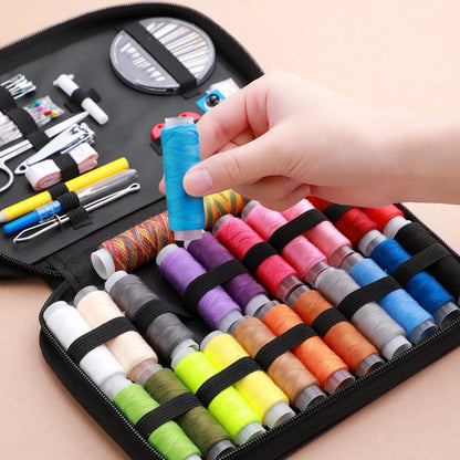 Sewing Kit Complete Set with Threads Needles Scissors Tape Measure Buttons and More for DIY Handcraft Projects Home and Trave