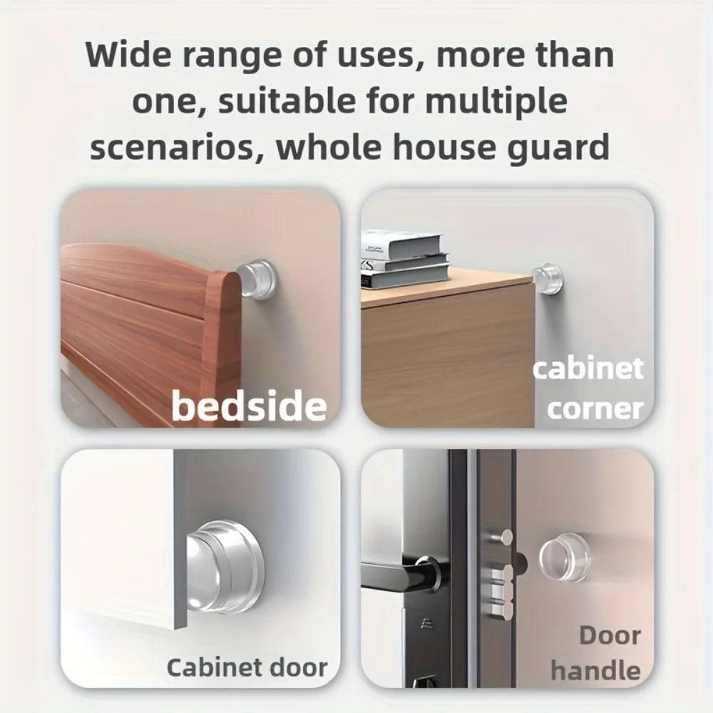Transparent Silicone Door Stopper No Drill Anti Bump Pad for Office Home Safety Protection Dodgers Door Stop Home Improvement