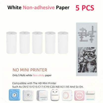 Thermal Mini Printer, Portable Inkless Sticker Maker,Bluetooth Free Cut Small Pocket Printer for Children DIY 57mm Photo Prin