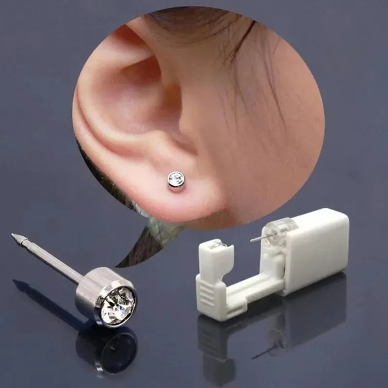 Safety Ear Piercing Gun Kit Women Men Disposable White Plastic Sterile Ear Piercing Device Fashion Simple Jewelry Piercing To