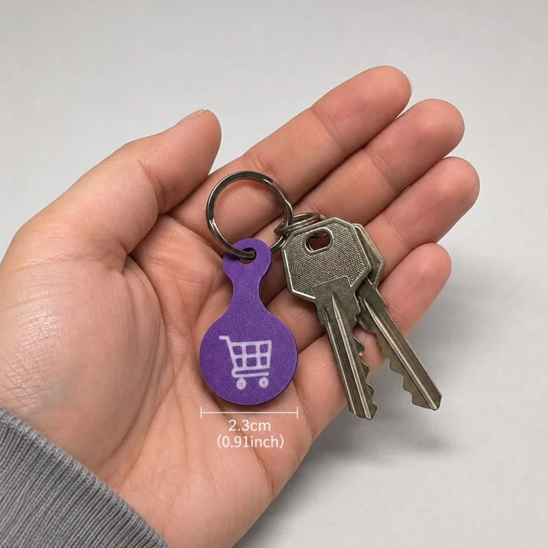 3Pcs Shopping Cart Token Keychain, 3D Plastic Trolley Unlock Tool, Compact Reusable Supermarket Accessory