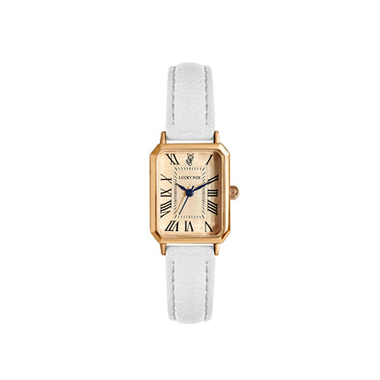 Fashion Retro Digital Dial Casual Watches Square Leather Strap Fashionable Clock Quartz Wristwatch for Women Gift - WHITE