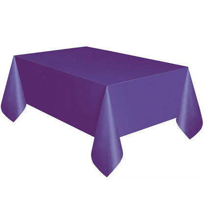 Large Plastic Rectangle Table Cover Cloth Wipe Clean Party Red White Black Tablecloth Covers for Birthday wedding christmas -