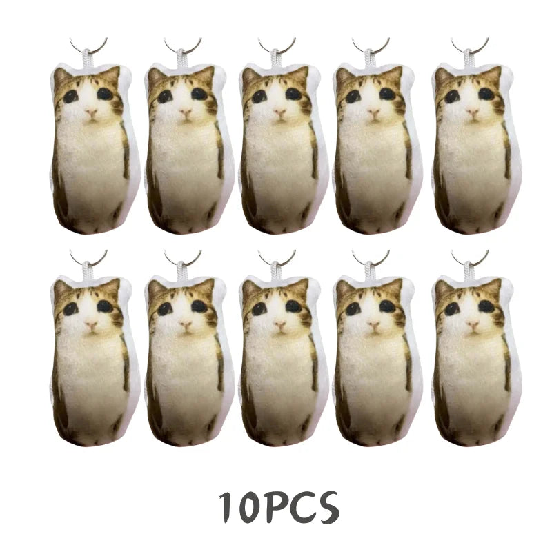 Cat Voice Keychain With Sound Funny Cute Rotating Keyring Pendant Portable Plush Cartoon Bag Pendant Gift For Backpacks 열쇠고리 