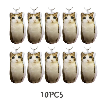 Cat Voice Keychain With Sound Funny Cute Rotating Keyring Pendant Portable Plush Cartoon Bag Pendant Gift For Backpacks 열쇠고리