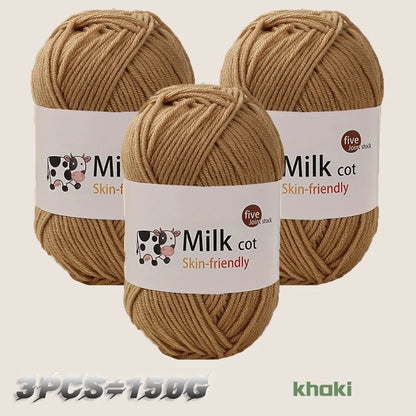 150g milk yarn handmade medium coarse DIY weaving yarn ball for knitting sweaters, hats, scarves and other clothing