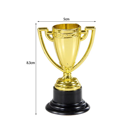 10Pcs Plastic Gold Winners Medals Trophy Children Game Sports Prize Awards Toys For Kids Birthday Party Favors Pinata Fillers