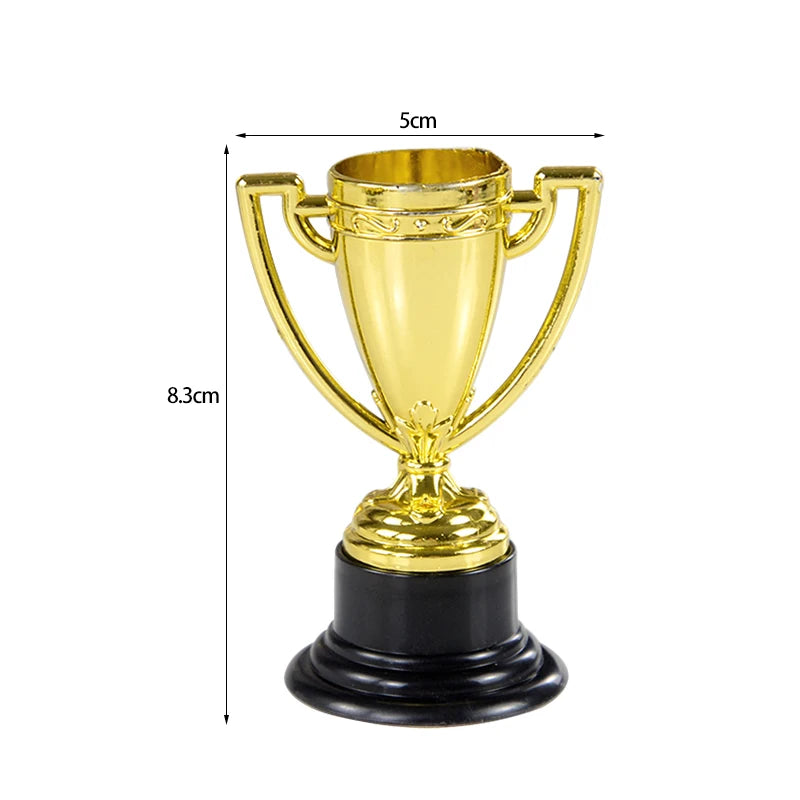 10Pcs Plastic Gold Winners Medals Trophy Children Game Sports Prize Awards Toys For Kids Birthday Party Favors Pinata Fillers