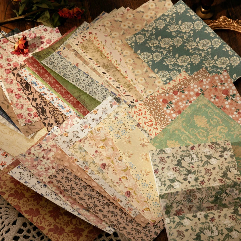 100 pcs Vintage material Diary Album background paper DIY decoration colored paper Scrapbooking Junk Journal Stationery Suppl