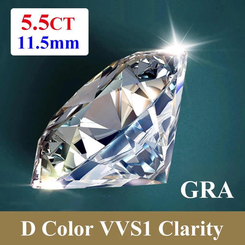 [ Full Size 0.7mm-20mm ] 1CT Small Size Loose Moissanites Stones D Color VVS1 Gemstone Lab Grown Moissanite Diamonds - 5.5ct-