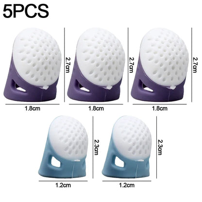 Sewing Thimbles Anti-Slip Finger Covers Multifunctional Silicone Thimbles Finger Tips Protectors Household DIY Sewing Supplie