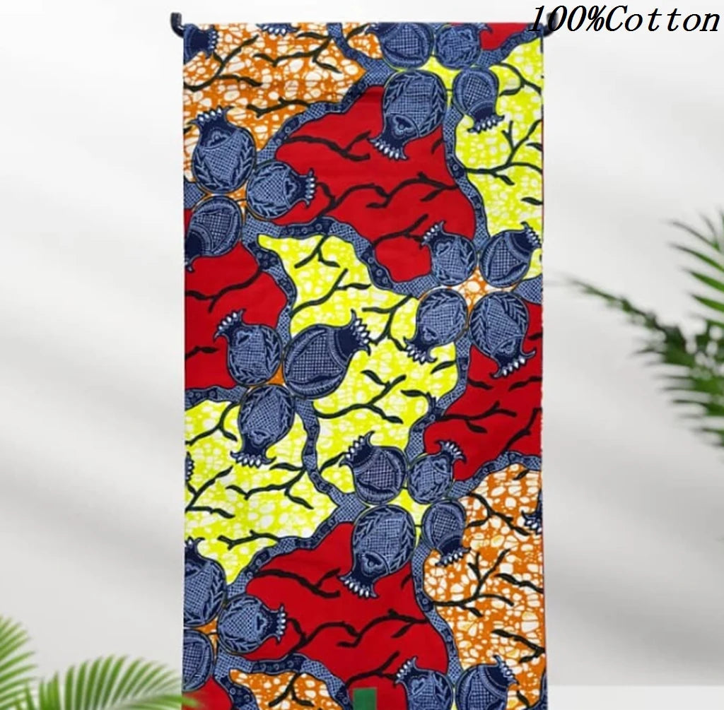 New African Ankara Batik Fabric Super Real Wax African Cotton Material Prints Wax Tissu For Sew 6yards