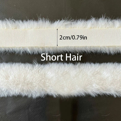 1m Faux Rabbit Fur Ribbon Trimming Fabric Soft Fluffy Plush Hair Tapes Stripe Fabric For DIY Garment Crafts Sewing Accessorie