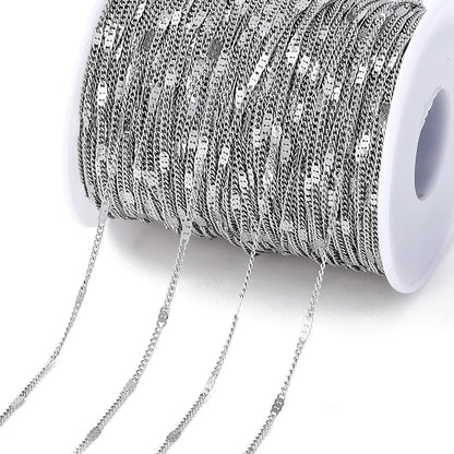 2Meters/Lot Stainless Steel Chains Gold Color Chain for Jewelry Making DIY Necklace Bracelet Accessories Lips Beads Beaded Ch