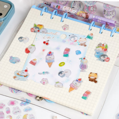 3 pcs Random Cute Candy Color Animals Flash Decor Stickers Scrapbooking Diy Journaling Cute Stationery Diary Sticker Gift Pri