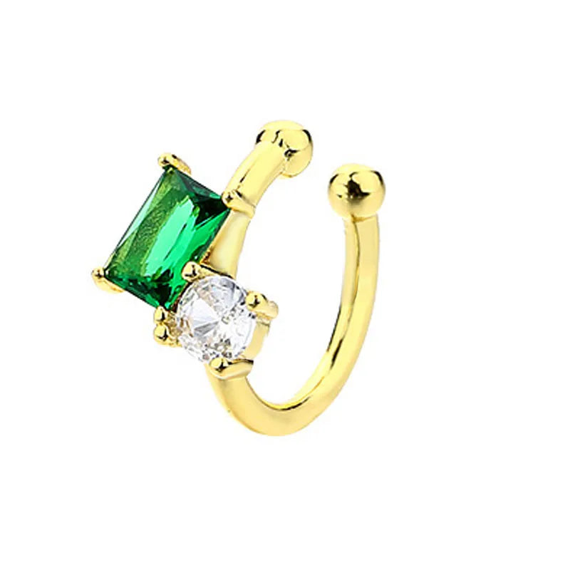 1Pcs Ear Cuff Helix Bone Climber Green Climbing Clip Non Pierced Clip-on Earrings Wrap No Piercing Fake Cartilage Non Pierced