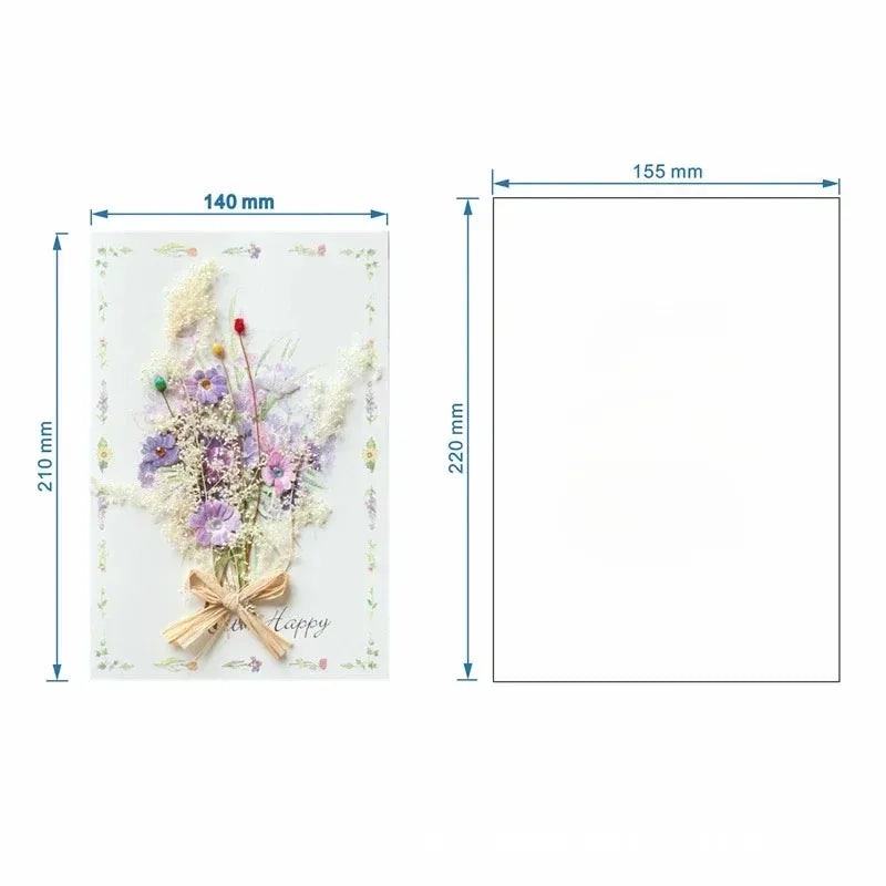 General handmade dried flowers for festivals thank you Teacher's Day greeting cards business birthday greetings gift cards