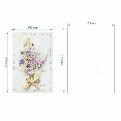 General handmade dried flowers for festivals thank you Teacher's Day greeting cards business birthday greetings gift cards