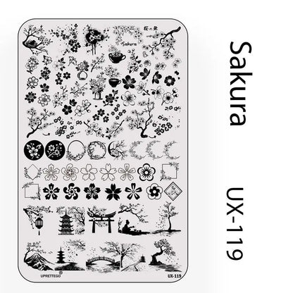 UX Serial 2 Stainless Steel Stamping Plate Template Abstract Vintage Fabric Texture Pattern Xmas Halloween Floral LaceUX52